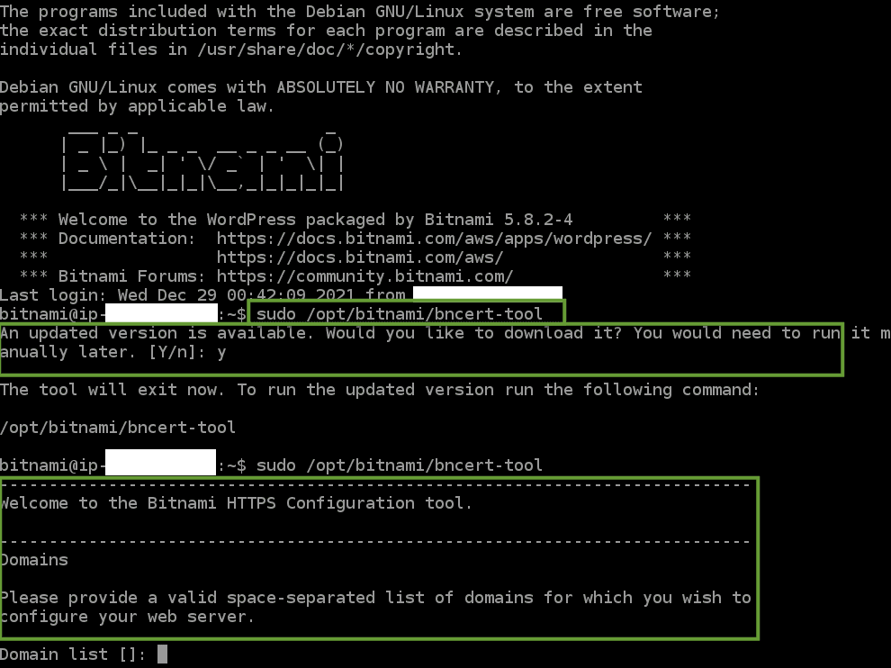 Get SSL cert in AWS lightsail